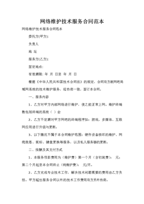 網(wǎng)絡(luò)技術(shù)服務(wù)合同范本